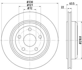 HELLA PAGID 8dd355122511 -  Диск тормозной вентилируемый
